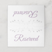 De Placement Purple & Grey Elégant Mariage Réservé Carte Place (Extérieur déplié)