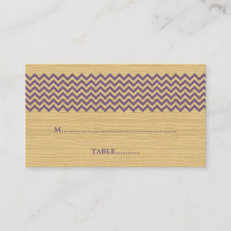 De Placement Purple Rustique Chevron Mariage Carte Place