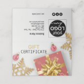 De Placement Red Christmas Balls Cadeau Gold Snowflakes Carte c (Extérieur déplié)