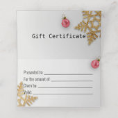 De Placement Red Christmas Balls Cadeau Gold Snowflakes Carte c (Intérieur déplié)