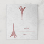 De Placement Red Eiffel Tower Damask Réception Carte Place (Extérieur déplié)