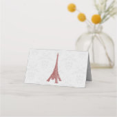 De Placement Red Eiffel Tower Damask Réception Carte Place (Dos)
