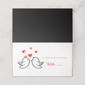 De Placement Red Lovebirds Hearts Carte d'escorte - Mariage (Extérieur déplié)