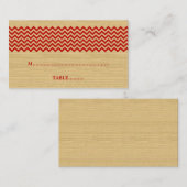 De Placement Red Rustic Chevron Mariage Carte Place (Devant / Derrière)