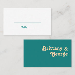 De Placement Rétro moderne   Carte Place Mariage plat Turquoise