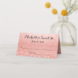 De Placement Rose Gold Parties scintillant Sweet 16 Carte Place