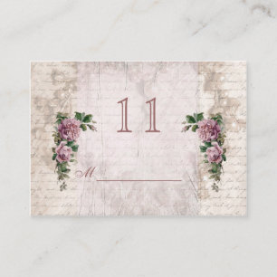 De Placement roses vintages rose clair Table Place carte