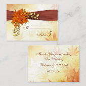 De Placement Rouge et or feuille parfumé Carte Place (Devant / Derrière)