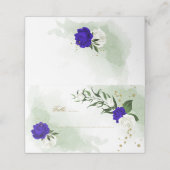 De Placement royal bleu & blanc fleurs verdure carte place (Extérieur déplié)