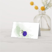 De Placement royal bleu & blanc fleurs verdure carte place (Dos)