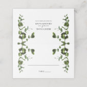De Placement Russe Eucalyptus Feuille Mariage Carte Place (Extérieur déplié)
