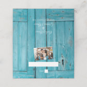 De Placement Rustic Blue Wood 1 Photo Mariage Carte Place (Extérieur déplié)