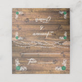 De Placement Rustic Wood Twinkle Lights dentelle Mariage Carte  (Extérieur déplié)