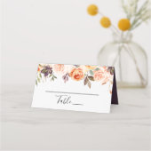 De Placement Rustique Automne Élégant Floral Mariage Carte Plac (Devant)