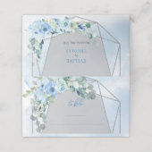 De Placement Rustique Dusty Blue Floral argent cadre carte plac (Extérieur déplié)