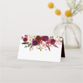 De Placement Rustique Floral Bourgogne Marsala Table Carte Plac (Dos)