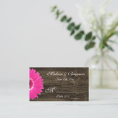 De Placement Rustique Hot rose Gerber Daisy Mariage Place Carte (Debout devant)