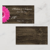 De Placement Rustique Hot rose Gerber Daisy Mariage Place Carte (Devant / Derrière)