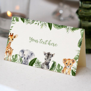 De Placement Safari Animaux Anniversaire Carte Place