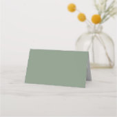 De Placement Sage Green Moderne Élégant Mariage Vierge Carte Pl (Dos)