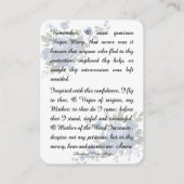 De Placement Sainte Vierge Marie Mémoire Prière Carte religieus (Dos)