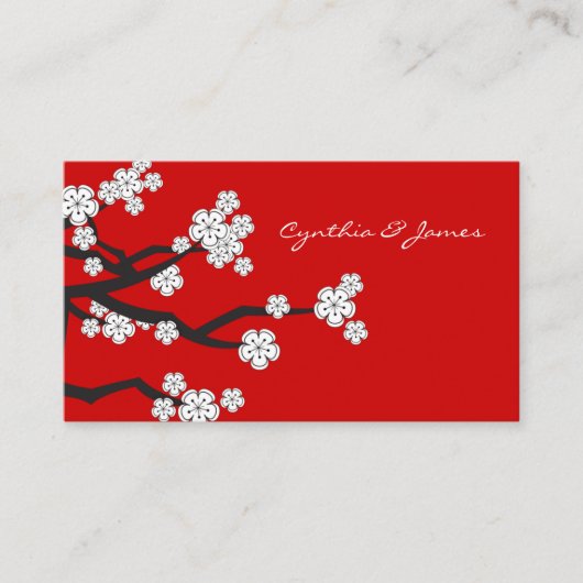 De Placement Sakura Cherry Blossoms Carte Mariage asiatique (Devant)