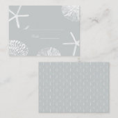 De Placement Silver Beach Thème Coquillages Mariage Carte Place (Devant / Derrière)