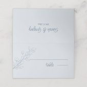 De Placement Simple Boho Dusty Bleu, Pliage Mariage Carte Place (Extérieur déplié)