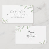 De Placement Site mariage vert minimal Insérer une carte (Devant / Derrière)