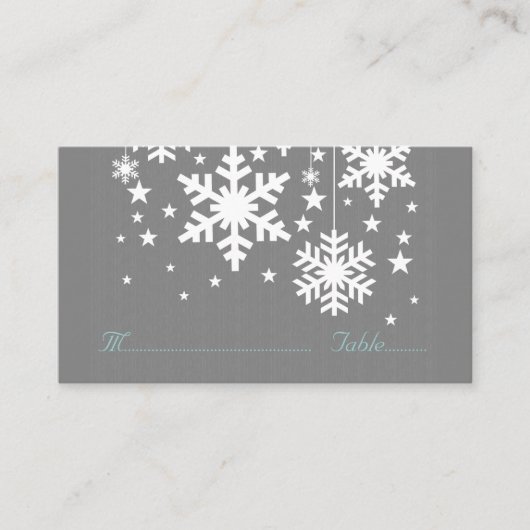 De Placement Snowflakes et Stars Carte Place, Grey (Devant)