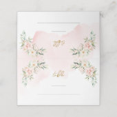 De Placement Soft rose pastel roses verdure or carte place (Extérieur déplié)
