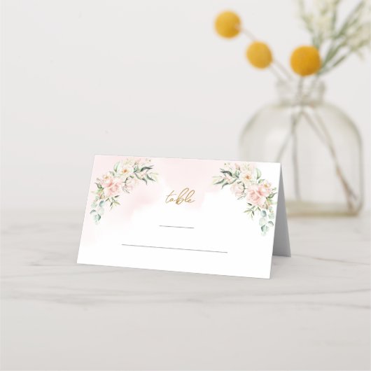 De Placement Soft rose pastel roses verdure or carte place (Devant)