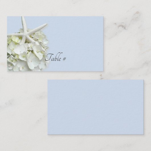 De Placement Starfish Hydrangea Blue Table Numéro Carte Place (Devant / Derrière)
