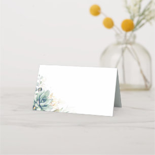 De Placement Succulent Verdure Or Feuille Mariage Carte Place