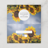 De Placement Sunflower Blue Sky Rustic Mariage Carte Place (Extérieur déplié)