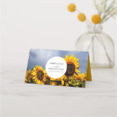 De Placement Sunflower Blue Sky Rustic Mariage Carte Place (Dos)