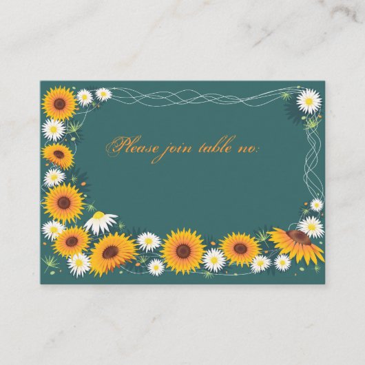 De Placement Sunflower & Daisy Wedding Party Table Carte Place (Devant)