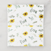 De Placement Sunflower Floral Douche Nom du client Carte Place (Intérieur déplié)