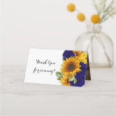 De Placement Sunflower & Navy Roses Russe Carte Place (Dos)