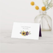 De Placement Sunflowers Violet violet Mariage Carte Place (Dos)