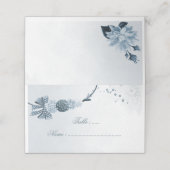 De Placement teintes bleues poussiéreuses fleurs & arc carte pl (Extérieur déplié)