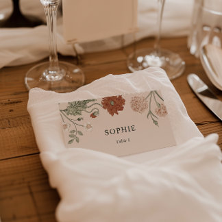 De Placement Terracotta Vintage Floral Mariage Carte Place