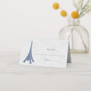 De Placement Tour Eiffel Bleu Damas Réception Carte Place
