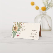 De Placement Tournesol Rustique Beige Mariage Carte Place (Dos)