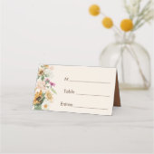 De Placement Tournesol Rustique Beige Mariage Carte Place (Devant)