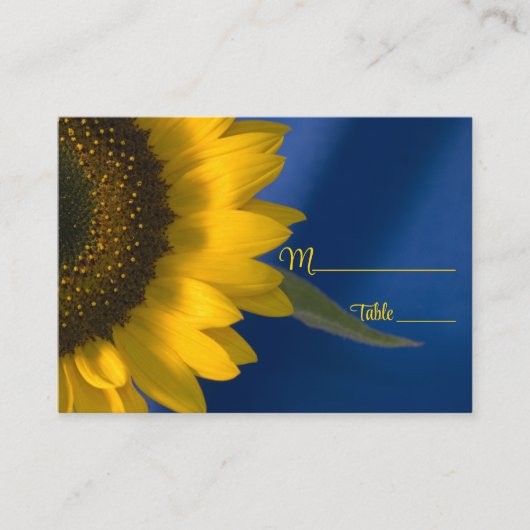 De Placement Tournesol sur la carte Mariage bleu (Devant)
