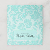 De Placement Turquoise bleu damas motif carte place (Extérieur déplié)