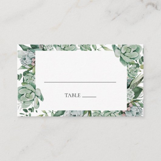 De Placement Une verdure succulente | Carte Mariage Green Flat (Devant)