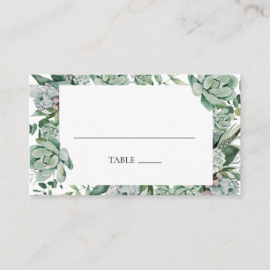 De Placement Une verdure succulente Carte Mariage plat