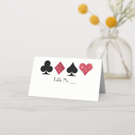 De Placement Vegas Red Faux Parties scintillant Carte Place ave (Devant)